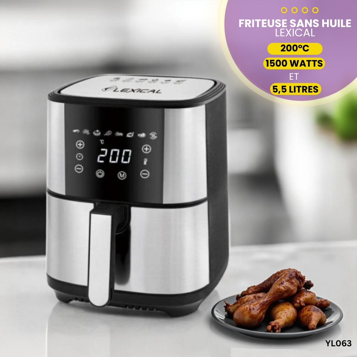 Friteuse Sans Huile LEXICAL YL063 – Image 3
