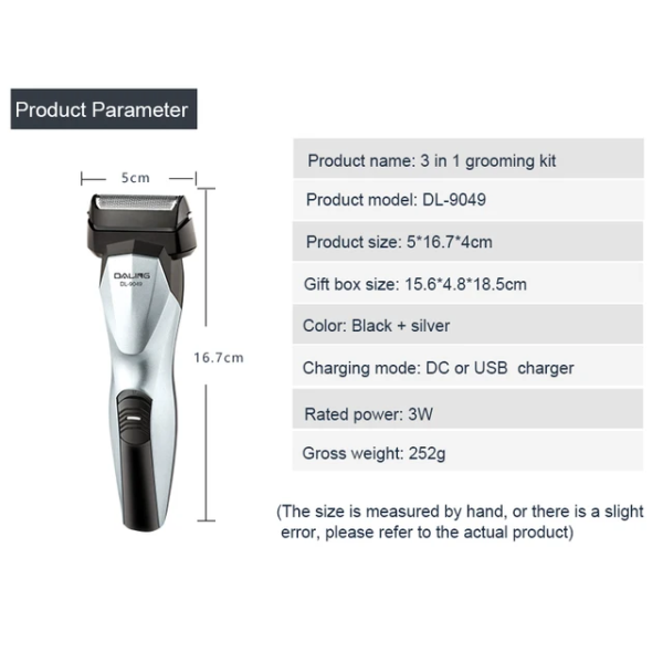 Tondeuse rechargeable 3en1 DALING DL-9049 YL076 – Image 2