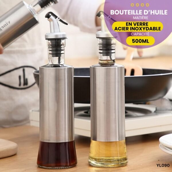 Bouteille distributrice d'huile En Verre 500 ml YL090 – Image 3