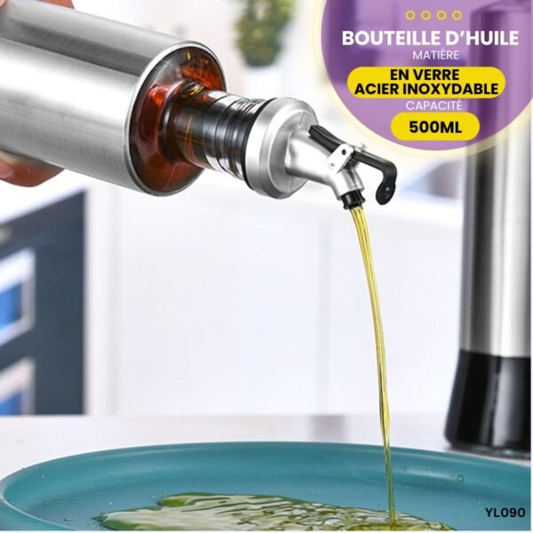 Bouteille distributrice d'huile En Verre 500 ml YL090 – Image 5