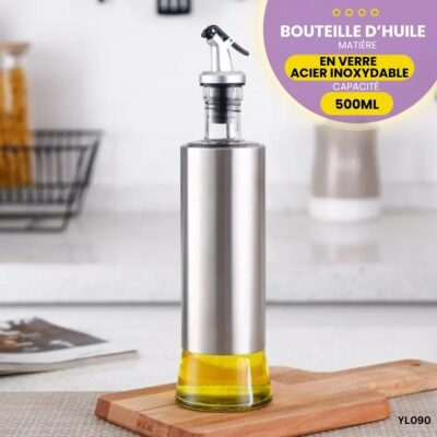Bouteille distributrice d'huile En Verre 500 ml YL090