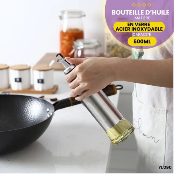 Bouteille distributrice d'huile En Verre 500 ml YL090 – Image 2