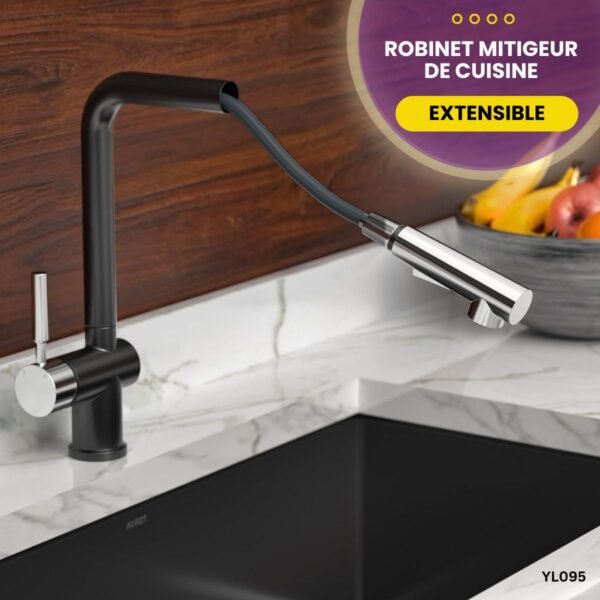 Robinet mitigeur de cuisine extensible YL095 – Image 3