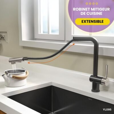 Robinet mitigeur de cuisine extensible YL095