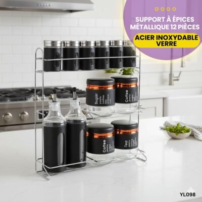 Support à Épices Métallique 12 Pièces YL098