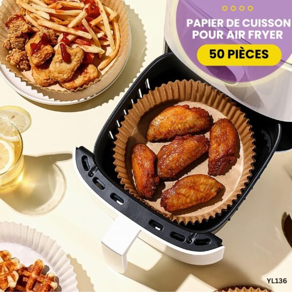 50 Pcs Papier de cuisson pour air fryer YL136 – Image 3