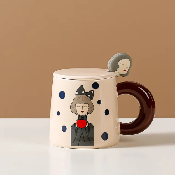 Tasse en Céramique Avec Cuillère YL259 – Image 5