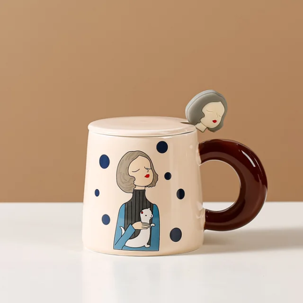Tasse en Céramique Avec Cuillère YL259 – Image 6