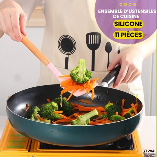 Ensemble D'Ustensiles De Cuisine En Silicone 11 Pcs YL284 – Image 3