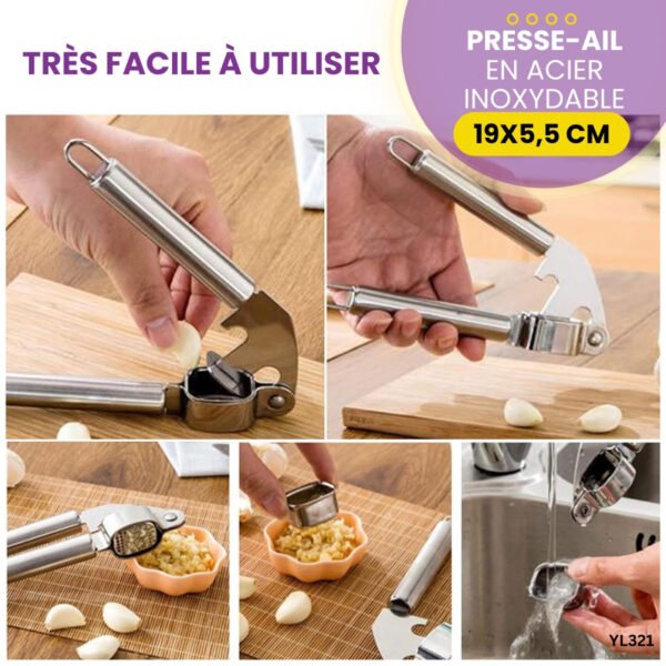 Presse-ail en acier inoxydable YL321 – Image 3