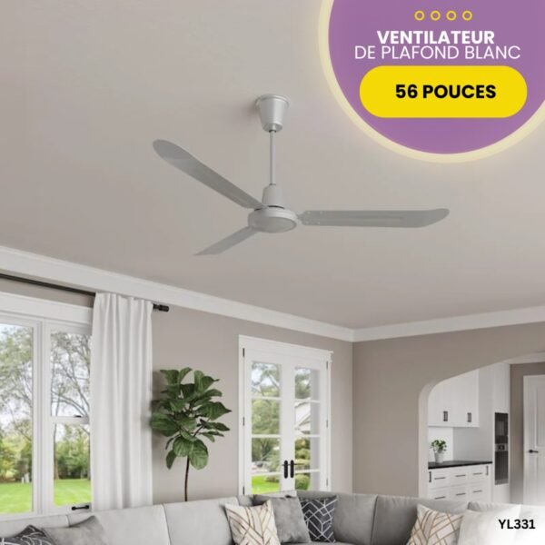 Ventilateur de plafond blanc YL331 – Image 3