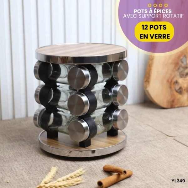 Pots à épices avec support rotatif YL349 – Image 2