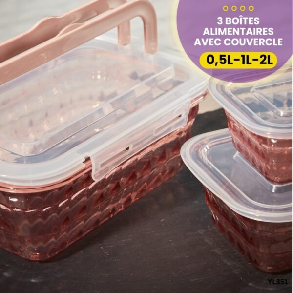 Lot de 3 Boîtes Alimentaires YL351 – Image 4