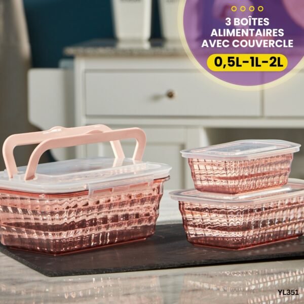 Lot de 3 Boîtes Alimentaires YL351 – Image 2
