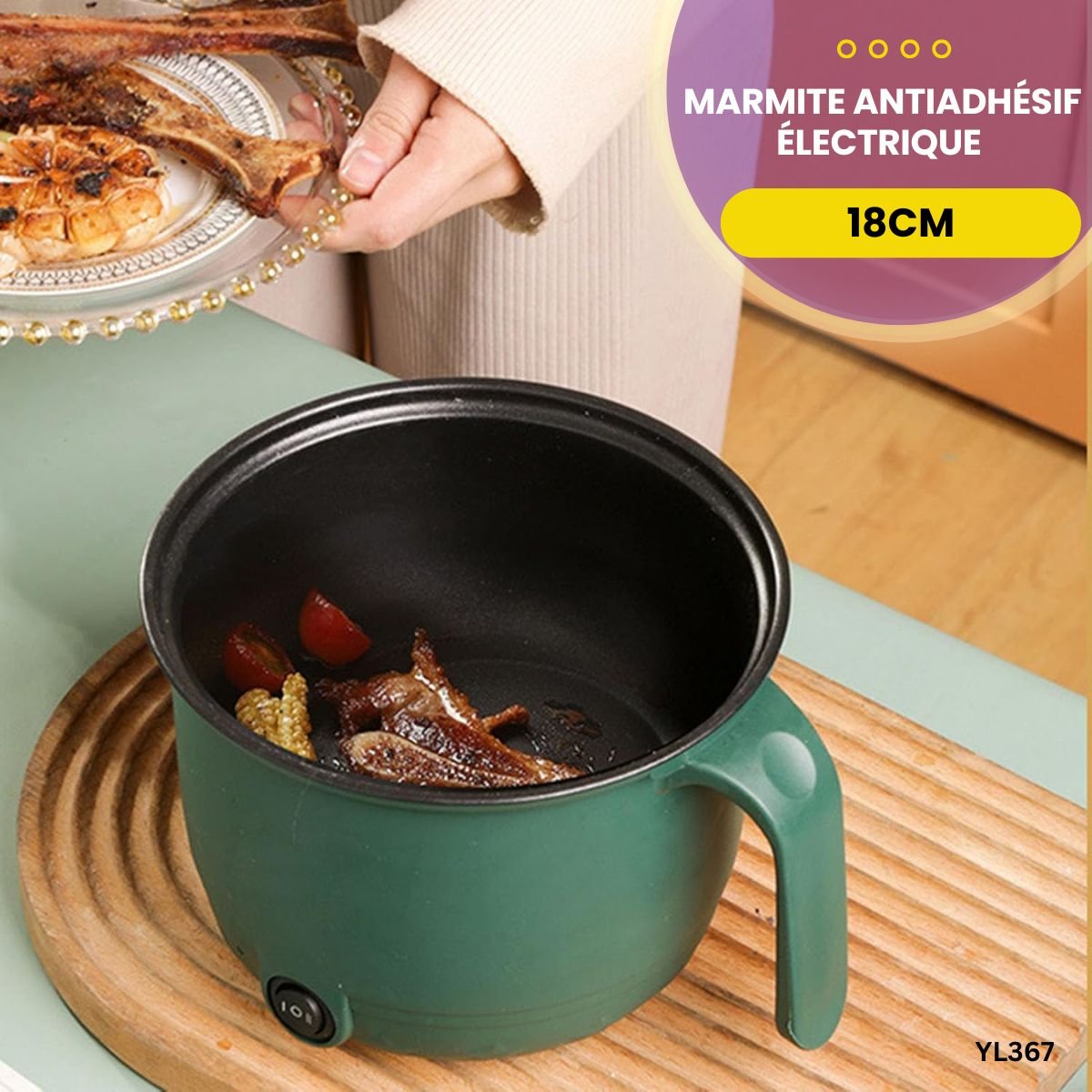 Marmite Antiadhésif Électrique 18cm YL367 – Image 5