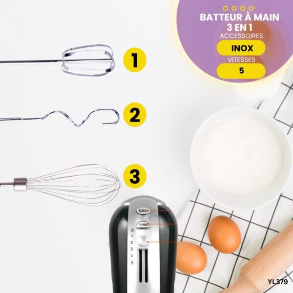Batteur à main électrique 3 en 1 SONIFER YL379 – Image 5