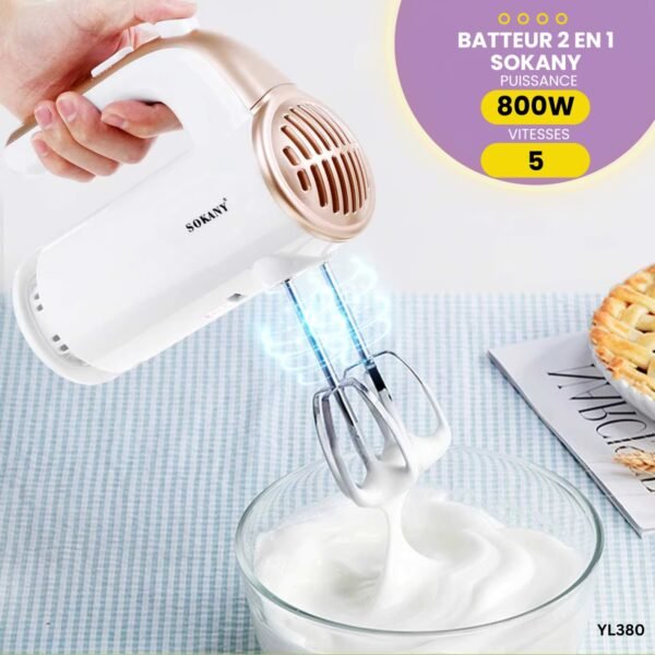 Batteur à main électrique 2 EN 1 Sokany YL380 – Image 3