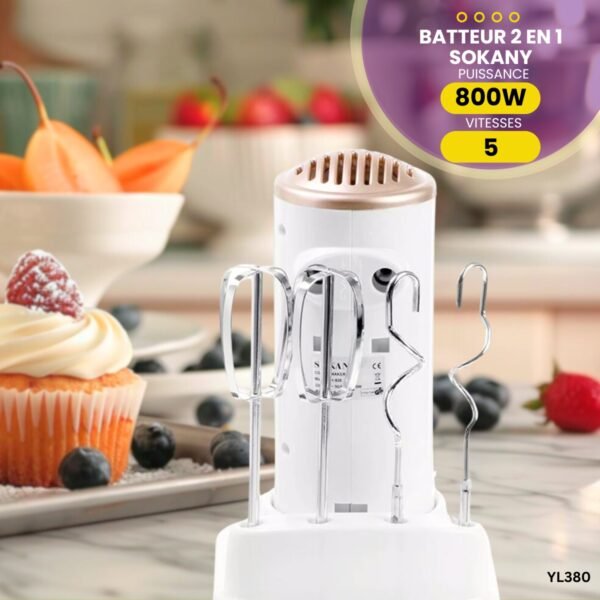 Batteur à main électrique 2 EN 1 Sokany YL380 – Image 4