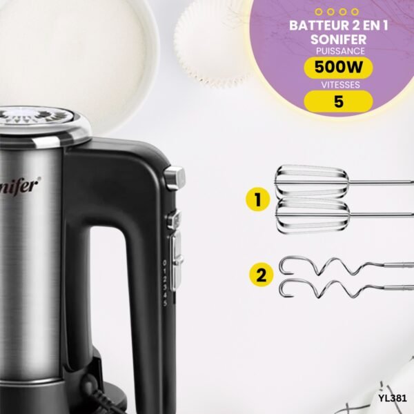 Batteur Électrique 2 en 1 Sonifer YL381 – Image 4