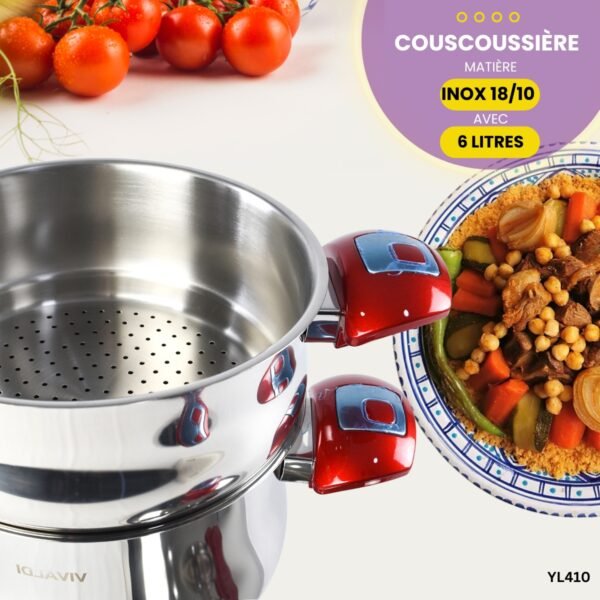 Couscoussière en inox 18/10 6L YL410 – Image 2