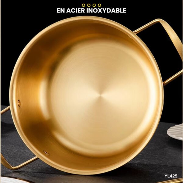 Ensemble de casseroles en acier inoxydable doré 3Pcs YL425 – Image 4