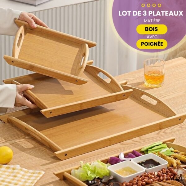 Plateaux en bois 3PCS YL431