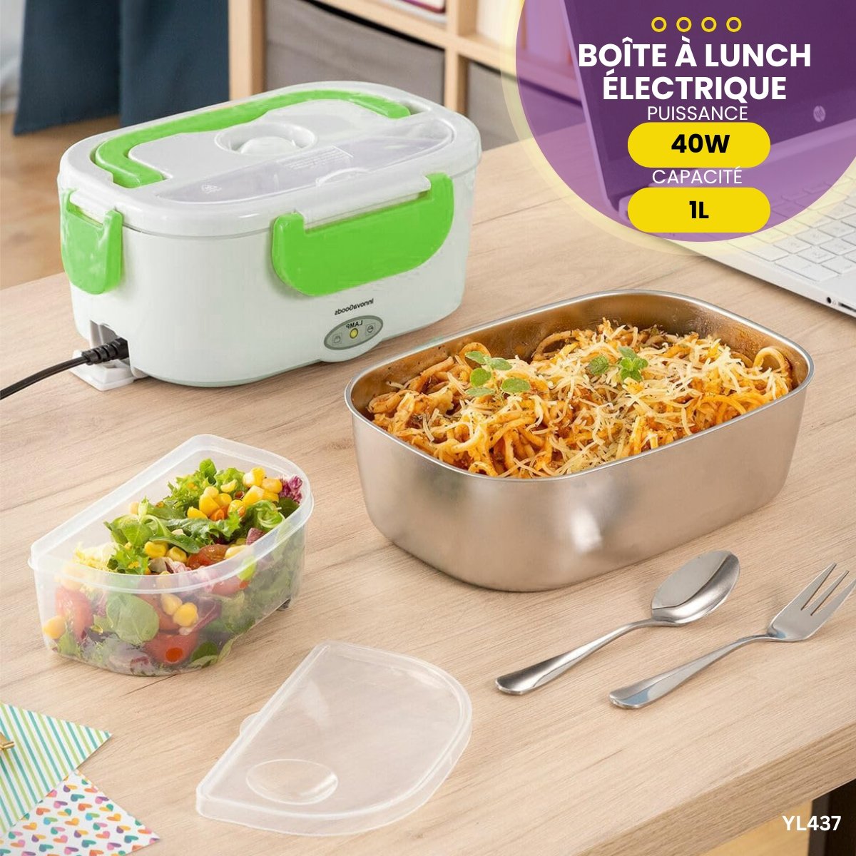 Boîte à Lunch Électrique Capacité 1L YL437 – Image 3