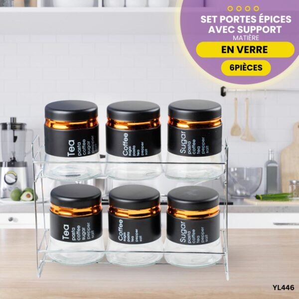 Set de 6 Pots à Épices Avec Support YL446