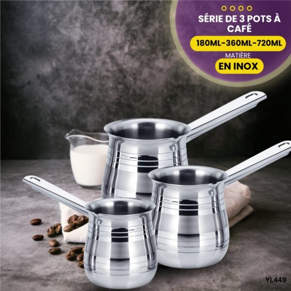 Série de 3 Pots à café en inox YL449