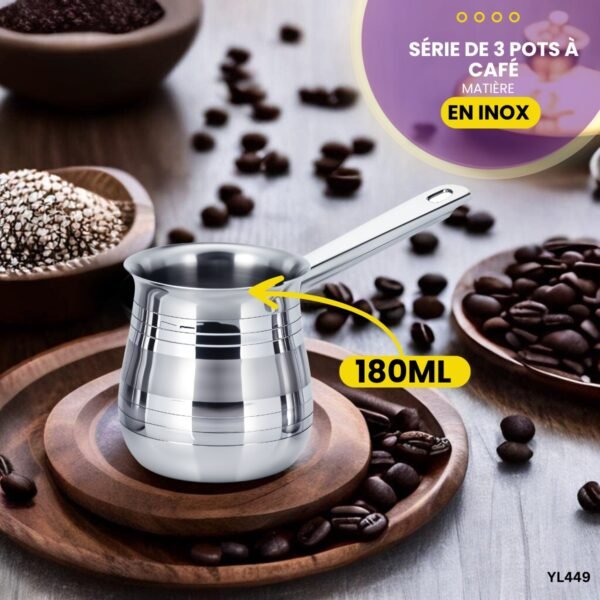 Série de 3 Pots à café en inox YL449 – Image 4