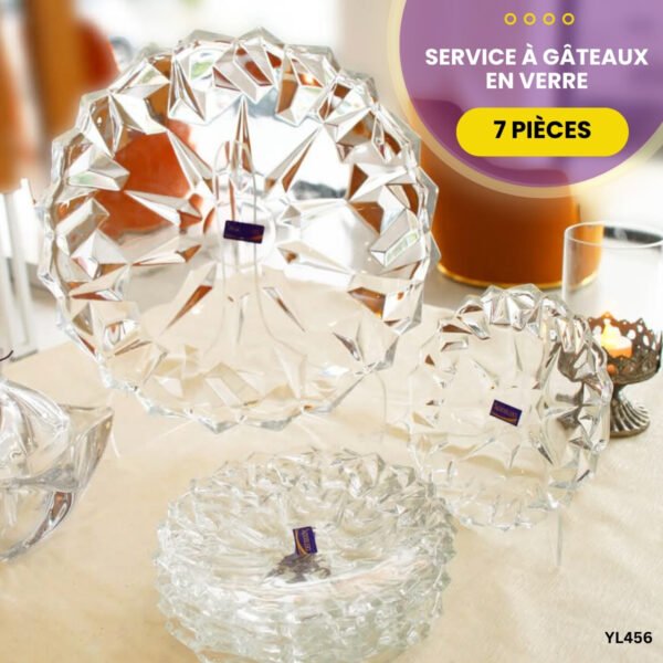 Service à Gâteaux 7 Pièces en Verre YL456