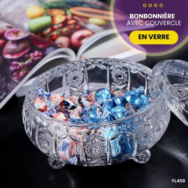 Bonbonnière en verre avec couvercle YL459 – Image 3