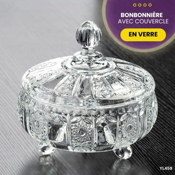 Bonbonnière en verre avec couvercle YL459 – Image 4