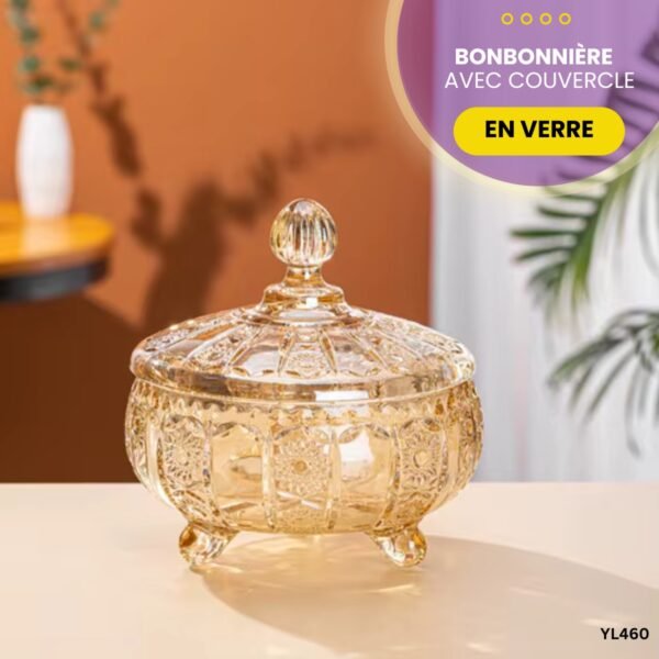 Bonbonnière en verre avec couvercle YL460 – Image 2