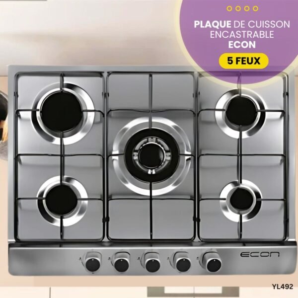 Plaque de cuisson Encastrable 5 Feux Inox ECON YL492 – Image 4