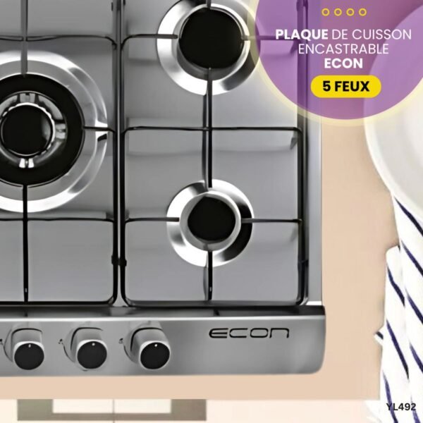 Plaque de cuisson Encastrable 5 Feux Inox ECON YL492 – Image 2