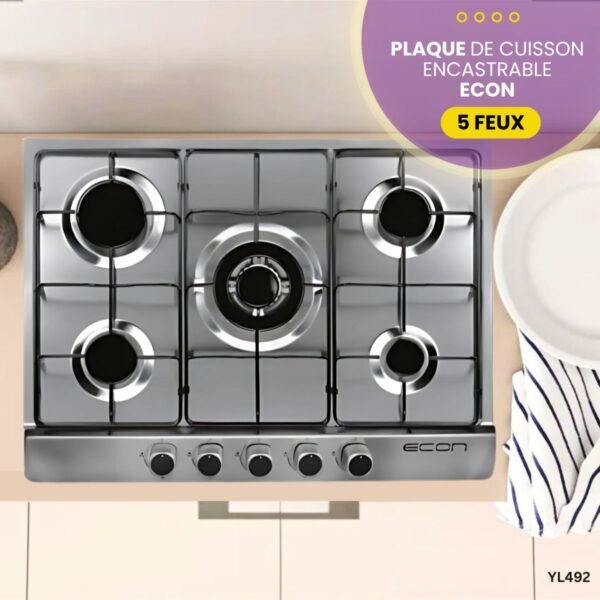 Plaque de cuisson Encastrable 5 Feux Inox ECON YL492