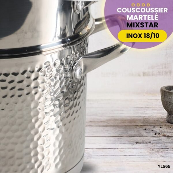 Couscoussier 6L Inox 18/10 Martelé YL564 – Image 2