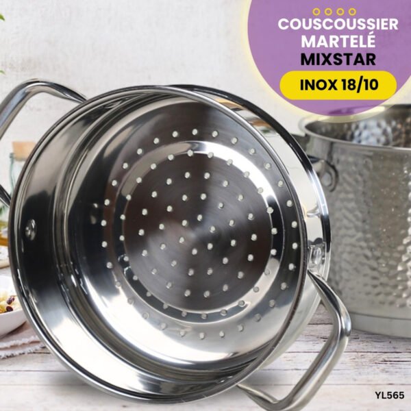 Couscoussier 6L Inox 18/10 Martelé YL564 – Image 3