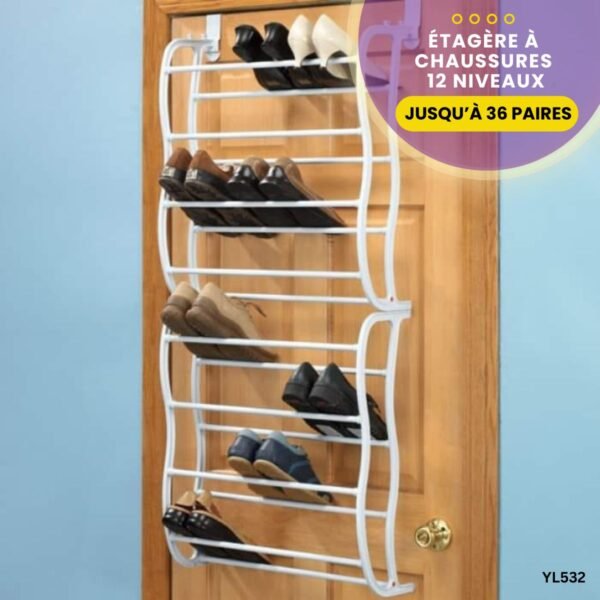 Étagère à chaussures Suspendue avec 12 niveaux YL532 – Image 3