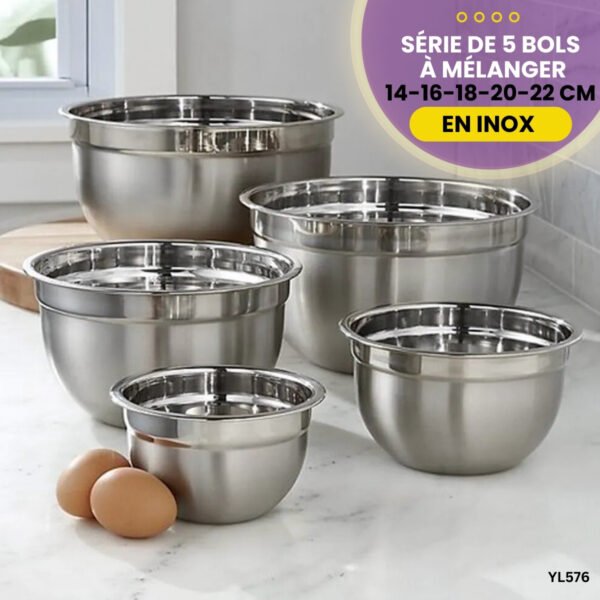 série de 5 bols En Inox YL576