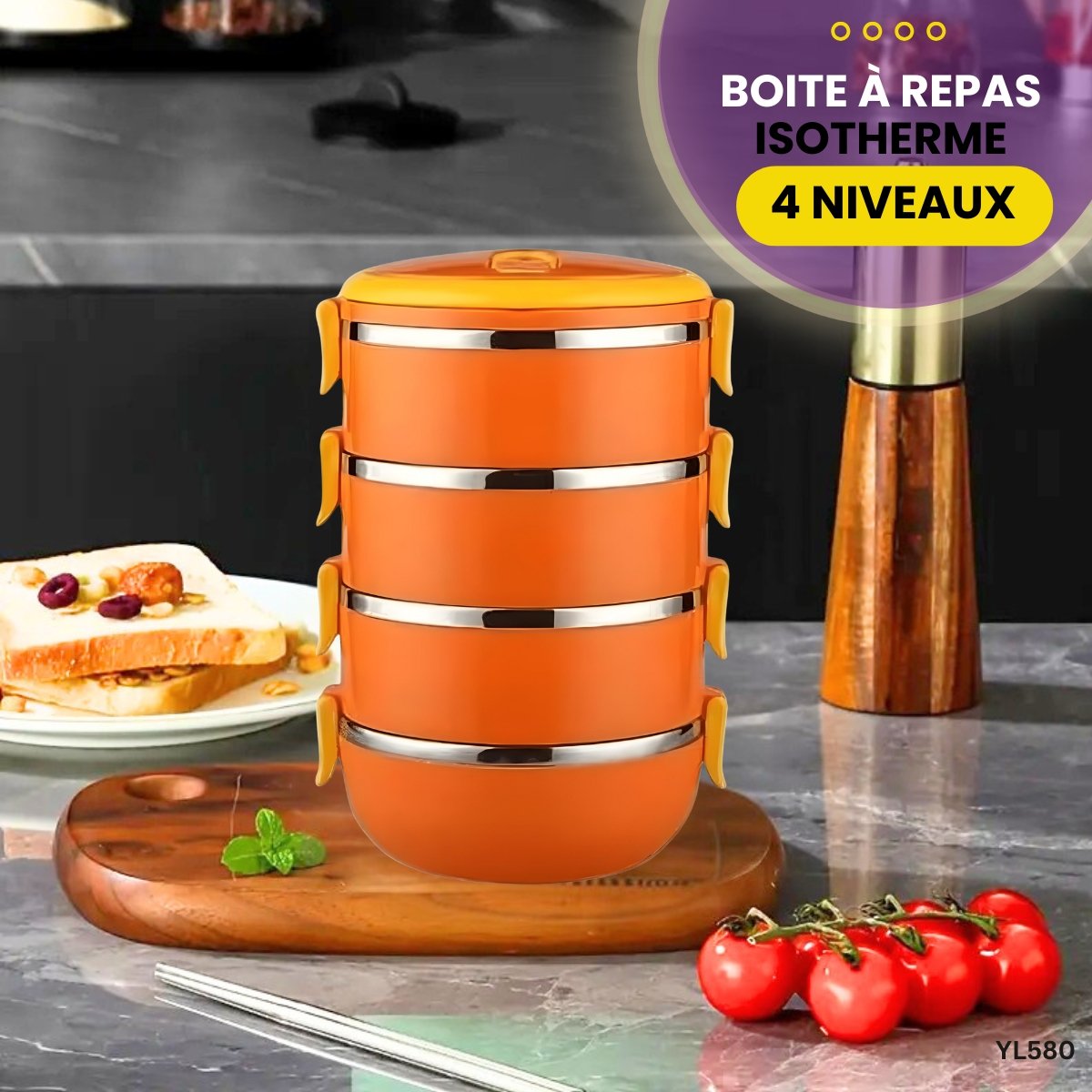 Boite à Repas 4 Niveaux Isotherme YL580 – Image 3