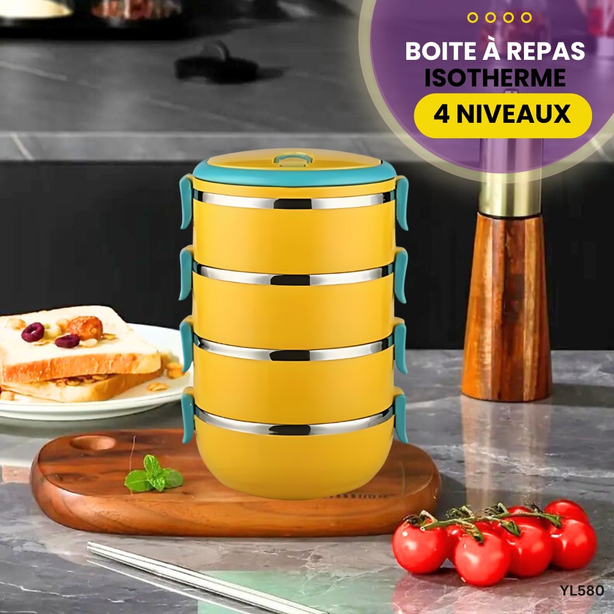 Boite à Repas 4 Niveaux Isotherme YL580 – Image 2