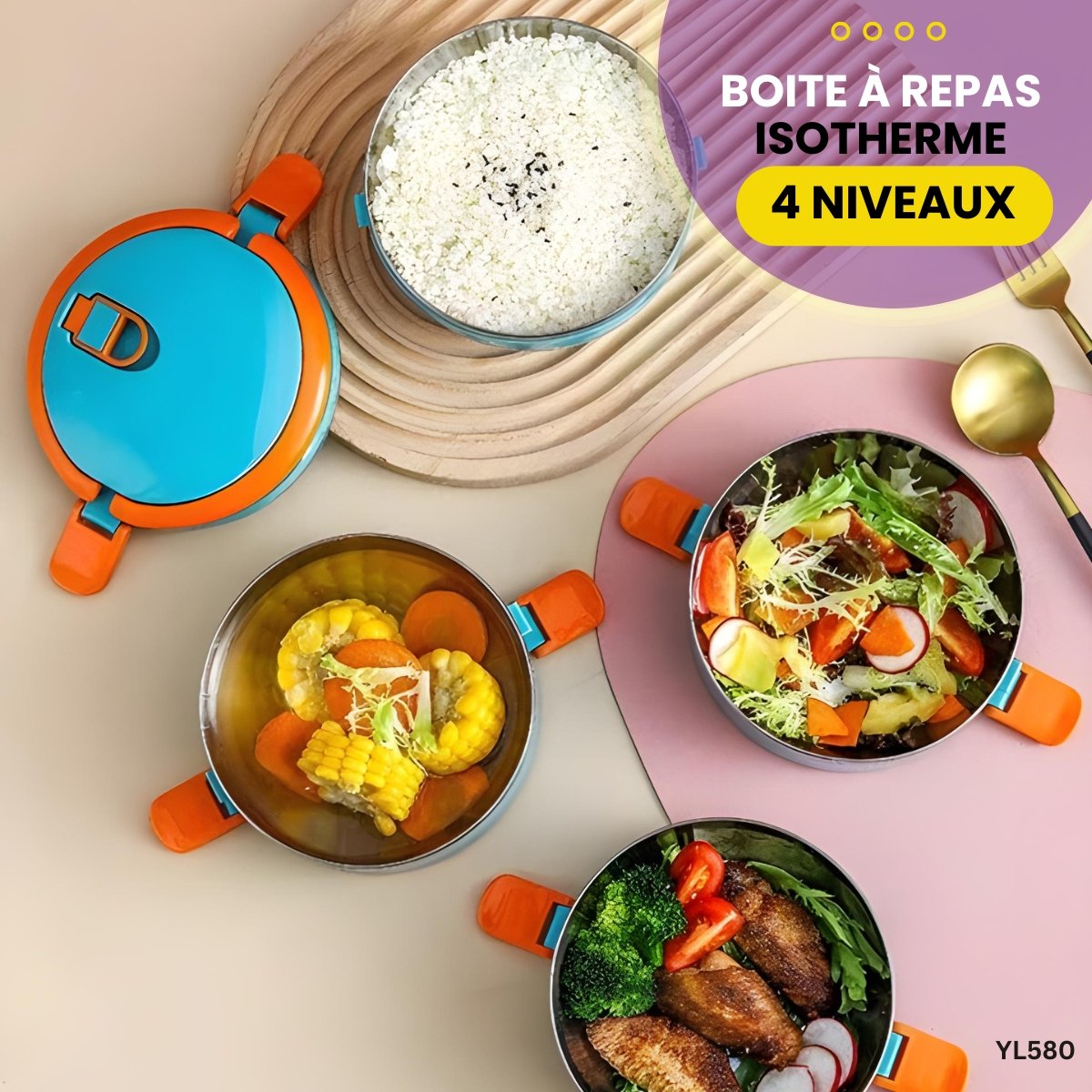 Boite à Repas 4 Niveaux Isotherme YL580 – Image 4