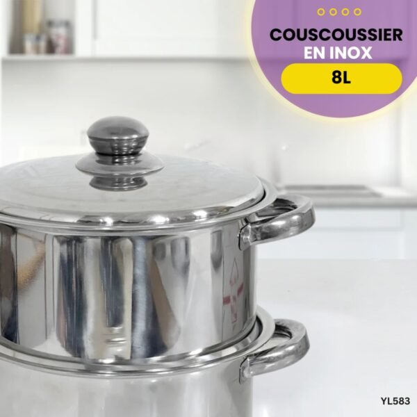 Couscoussier En Inox 8L YL583 – Image 4