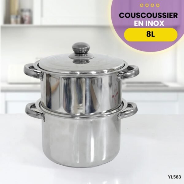 Couscoussier En Inox 8L YL583 – Image 2