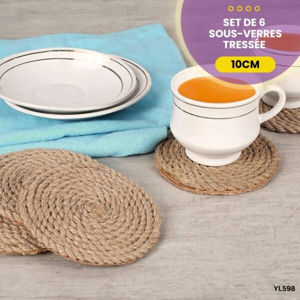 Set de 6 Sous-verres tressée YL598 – Image 2