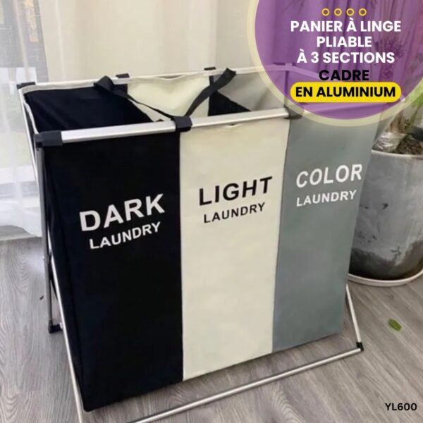 Panier à Linge Pliable à 3 Sections YL600 – Image 2