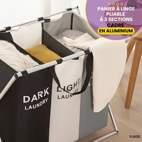 Panier à Linge Pliable à 3 Sections YL600 – Image 3