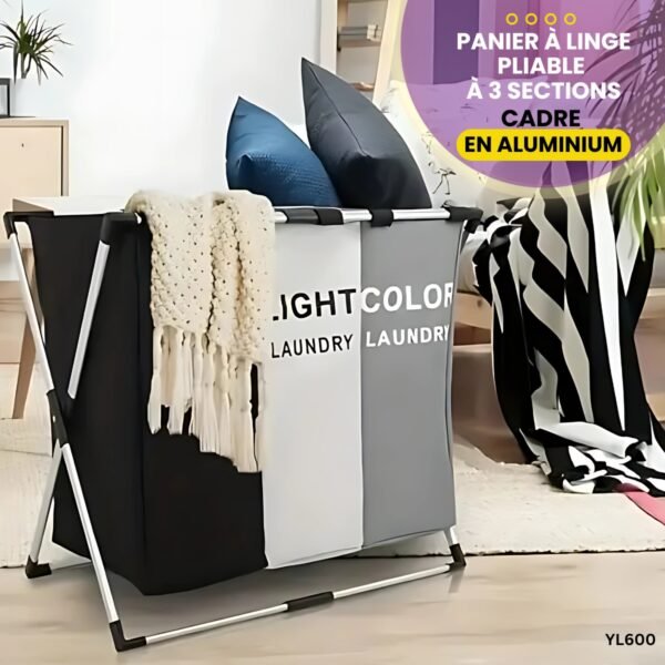 Panier à Linge Pliable à 3 Sections YL600 – Image 4
